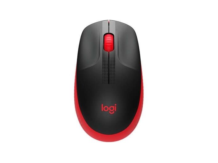Logitech M190, Beidhändig, Optisch, Rf Wireless, 1000 Dpi, Schwarz, Rot