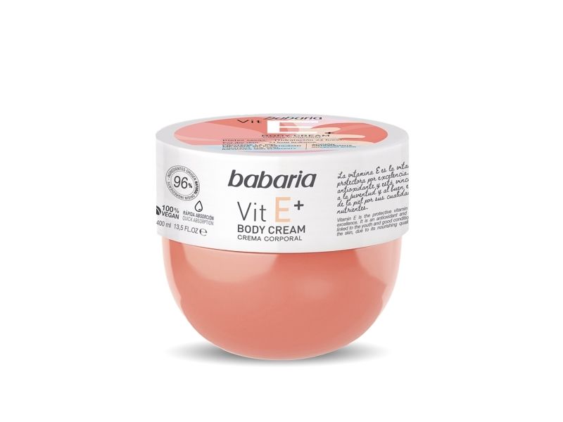 Babaria Body Cream Vitamin E, Fløde, Kvinder, Elasticitet, Fugtende, Beskyttelse, Tør Hud, Almindelig Hud, Meget Tør Hud, 400 Ml, Glycerol