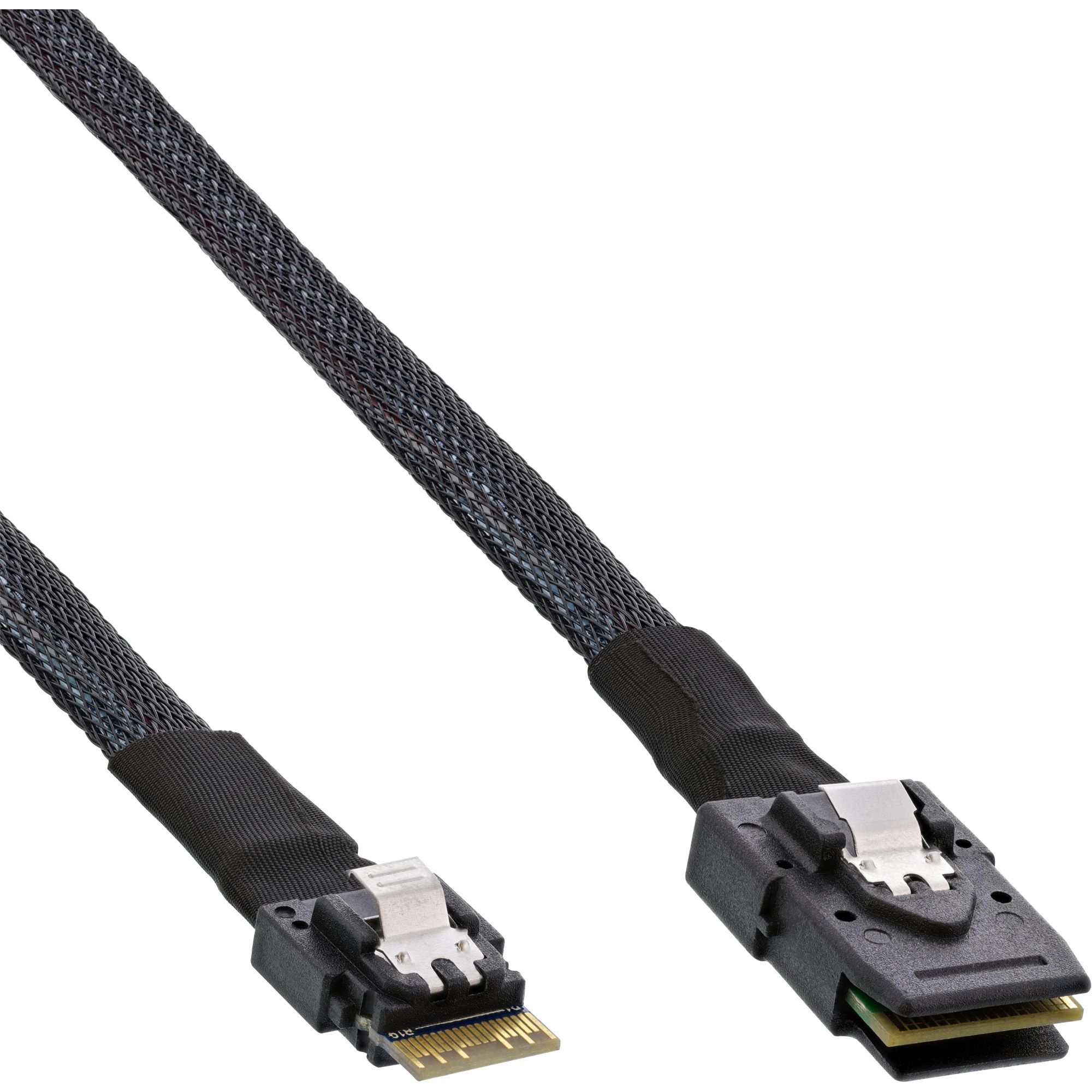 Inline Slim Sas Kabel, Sff-8654 Zu Mini Sas Sff-8087, 12Gb/S, 1M, 1 M, Sff-8654 Male, Mini Sas Sff-8087, Gerade, Gerade, Stecker/Buchse