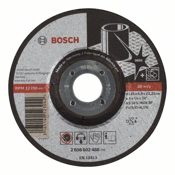 Bosch Expert For Inox As 30 S Inox Bf - Kværneskive - For Metal, Rustfrit Stål - 125 Mm