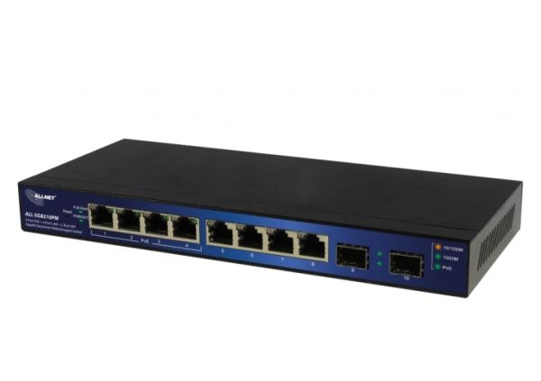 Allnet All-Sg8210pm, Administreret, L2+, Gigabit Ethernet (10/100/1000), Strøm Over Ethernet (Poe), Kan Monteres På Væggen