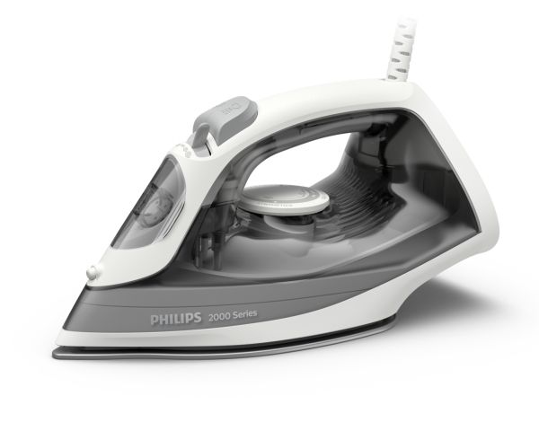 Philips 2000 series , Dampstrygejern, Keramisk strygesål, 1,9 m, 110 g/min, Grå, 25 g/min