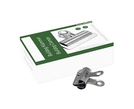 Papirklemme stål bnt 32mm bulldog - (12 stk.) | Kontorsmaterial - Kontorstillbehör - Papper clips | GameStuff