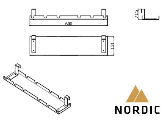 Nordic Office kabelbakke 100x13x7 cm Metal Sort | Datorer & Surfplattor - Surfplattor | GameStuff