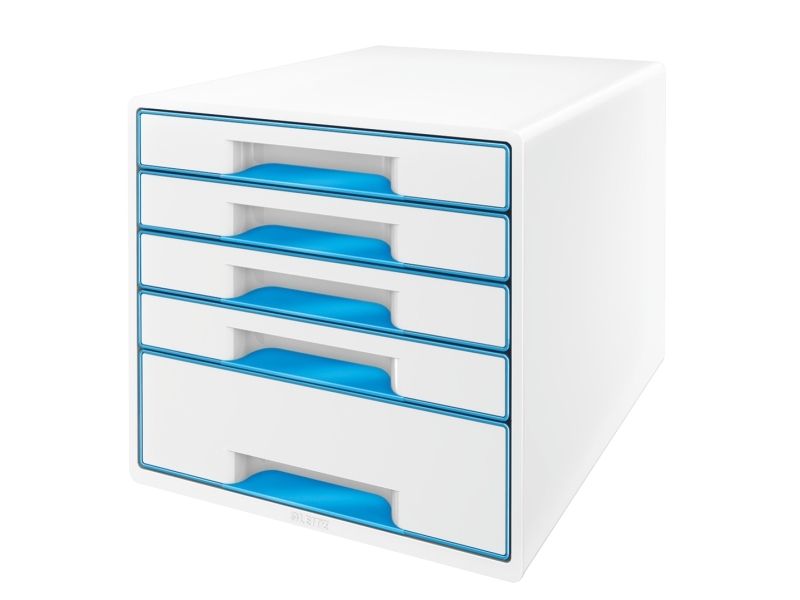 Leitz 52141036, 5 skuffe(r), Polystyren, Blå, Hvid, 1 stk, 287 x 363 x 270 mm