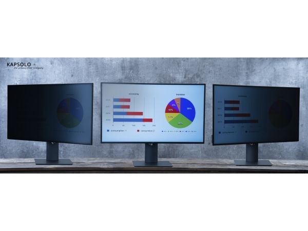 Kapsolo Privacy 2-Way Aftagelig 4318Cm (170'''') Wide 16:10 Skærmbeskyttelse Skærmfilter, Screen Protection, 43,2 Cm (17"), 16:10, Monitor, 3H, Priva