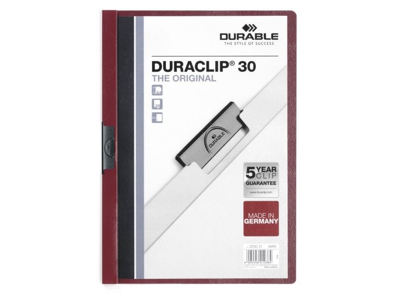 Durable DURACLIP, Rød, 60 ark, A4, 1 stk, Tyskland