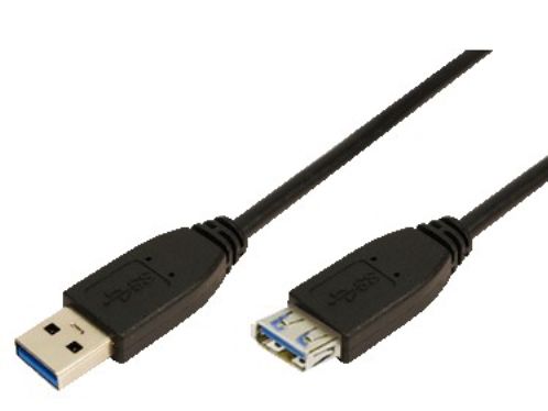 LogiLink - USB forlængerkabel - USB Type A (han) til USB Type A (hun) - USB 3.0 - 3 m - formet - sort