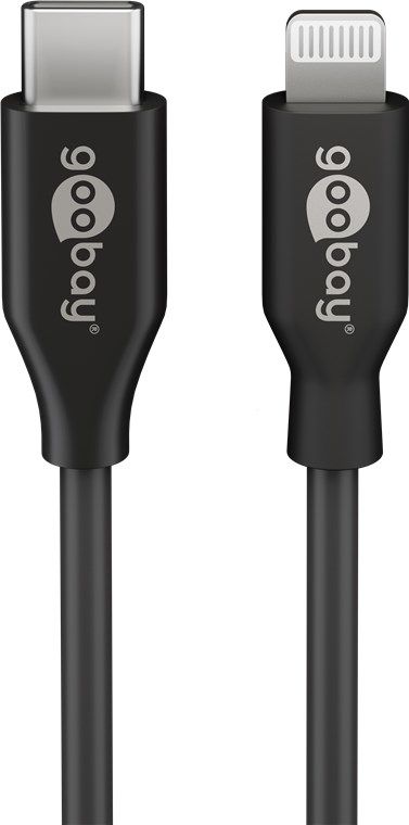 Goobay Lightning till USB-C™ laddnings- och synkroniseringskabel, 1 m, svart MFi-kabel för Apple iPhone/iPad