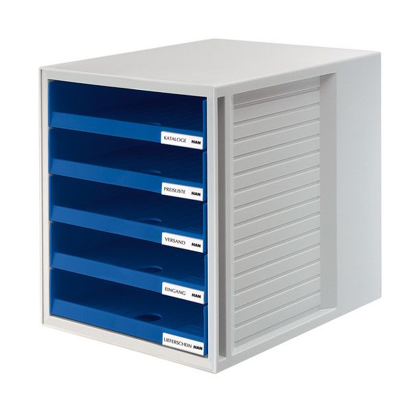 HAN 1401-14, 5 skuffe(r), Plast, Blå, Grå, 1 stk, 330 mm, 320 mm