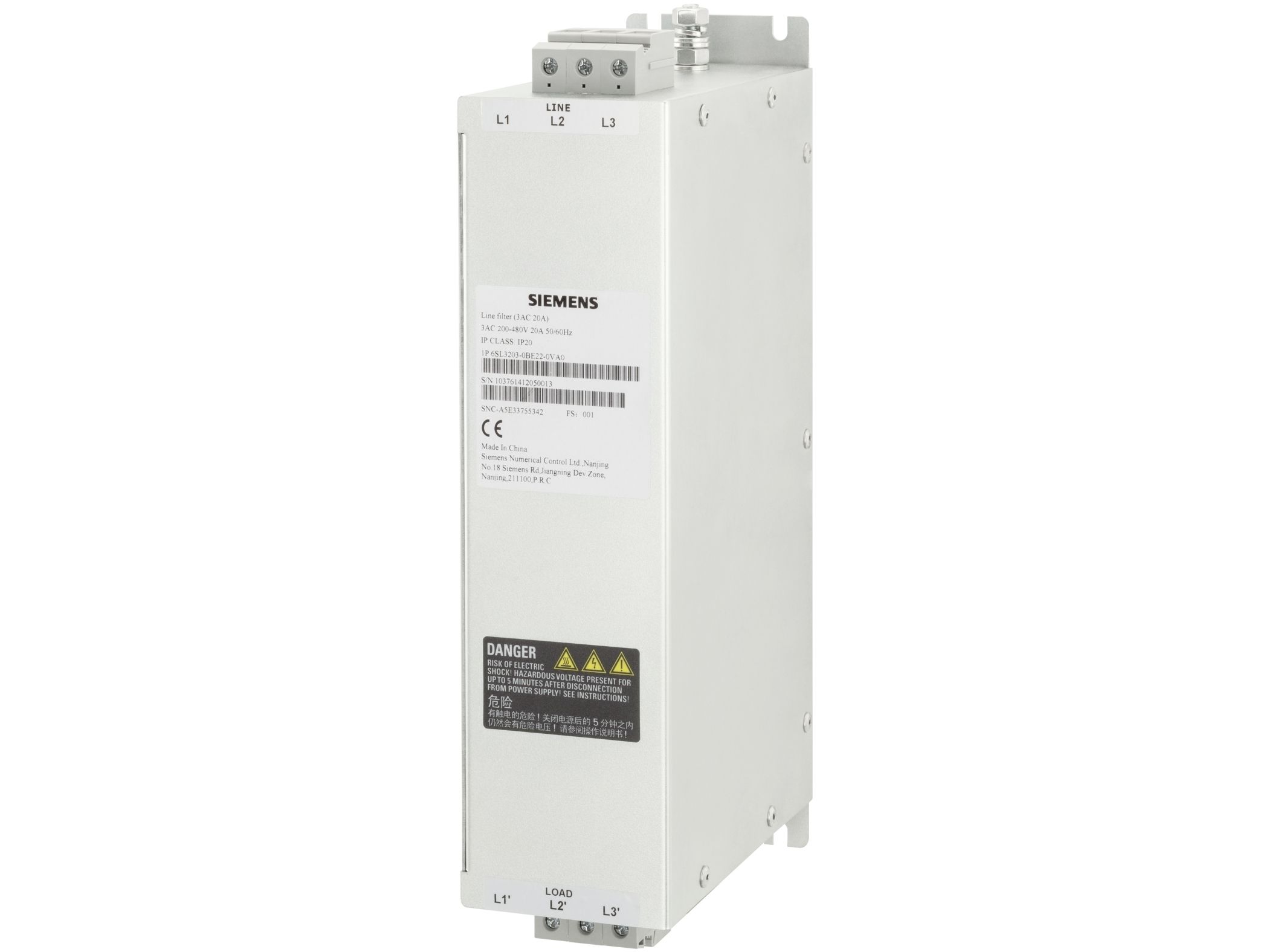 Siemens 6SL3203-0BE15-0VA0, CE, RoHS, 200 mm, 265 mm, 140 mm, 1,86 kg