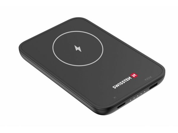 Swissten 22013970, 5000 Mah, Kabelloses Aufladen, Schwarz
