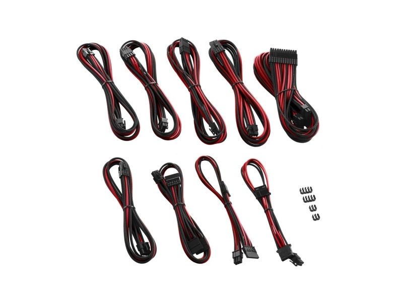 Cablemod Pro Series Modmesh Rt-Series - Strømkabelpakke - Formet - Sort, Rød