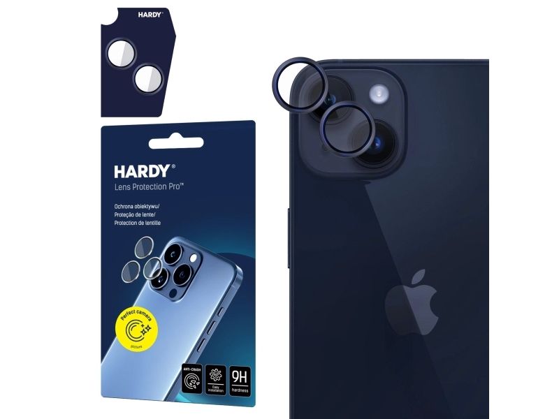 3Mk Hardy Lens Protection Pro, Apple, Iphone 14 Plus, Iphone 14, Ridseresistent, Splintfri, Grafit, Transparent, 1 Stk