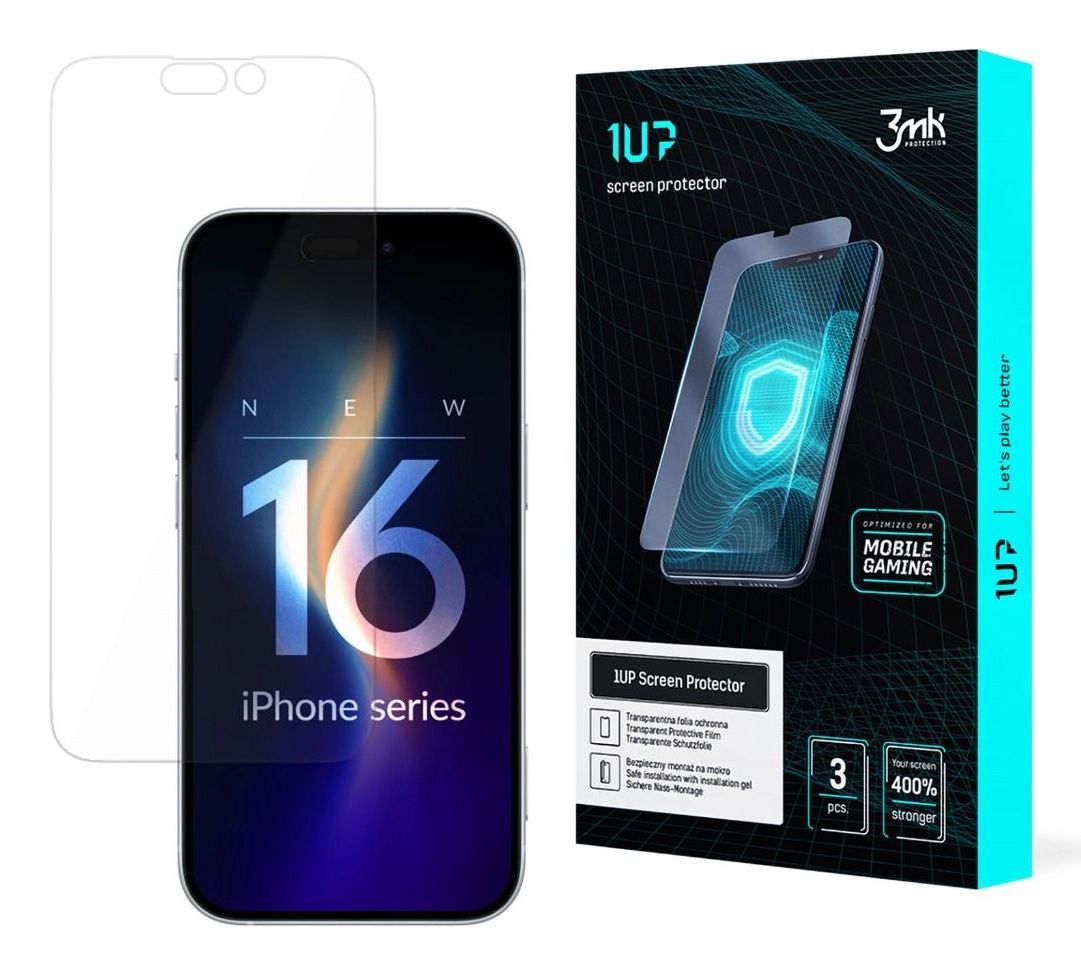 3Mk 1Up, Apple, Iphone 16 Pro Max, Dust Resistant, Impact Resistant, Transparent, 3 Pc(S)