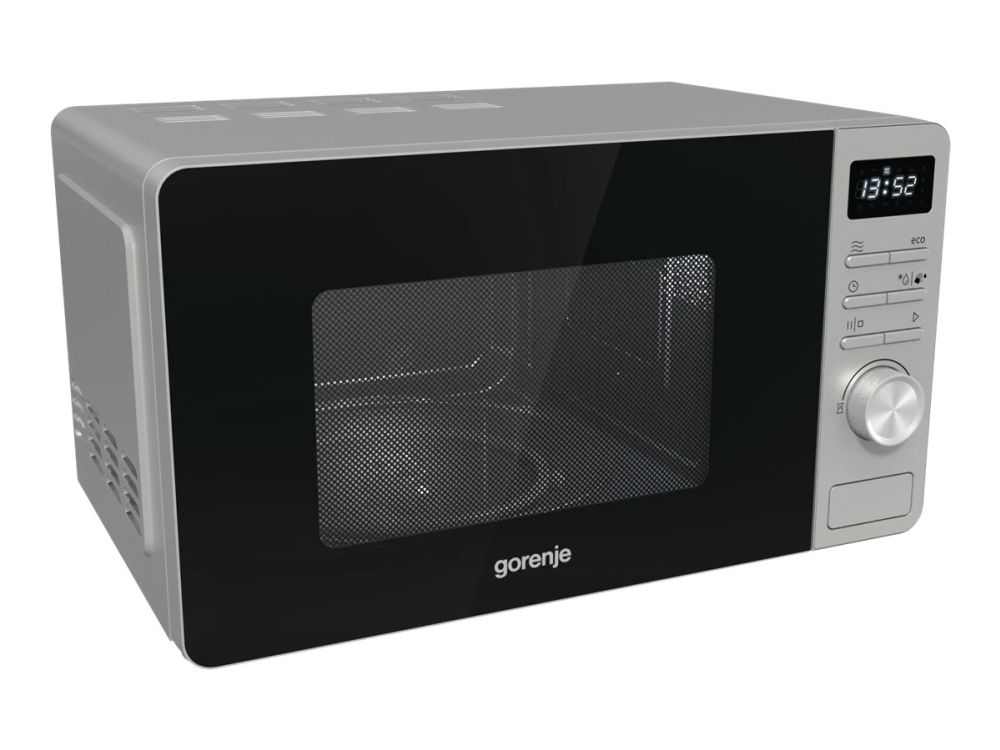 Gorenje Mo20a3x, Arbeitsplatte, Solo-Mikrowelle, 20 L, 800 W, Tasten, Drehregler, Edelstahl