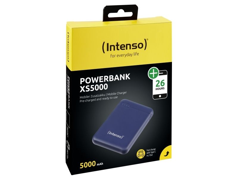 Intenso Xs5000, 5000 Mah, Lithium Polymer (Lipo), Blå