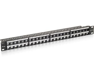 Equip 48-Port Keystone Cat.6 Ungeschirmtes Patch Panel, Schwarz, Cat6, Rackeinbau, 1U, Schwarz, 44 Mm, 483 Mm