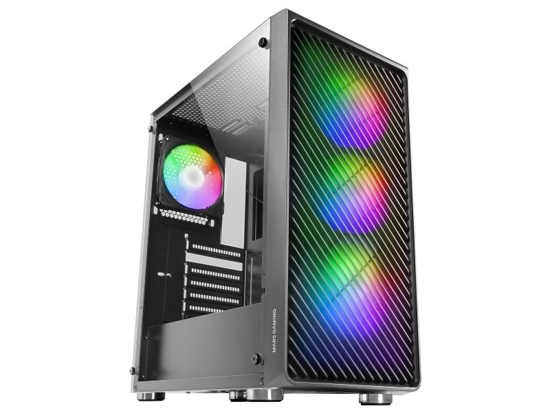 Mars Gaming Mcf, Midi Tower, Pc, Sort, Atx, Micro Atx, Mini-Itx, Spil, Ravfarvet, Blå, Grøn, Rød