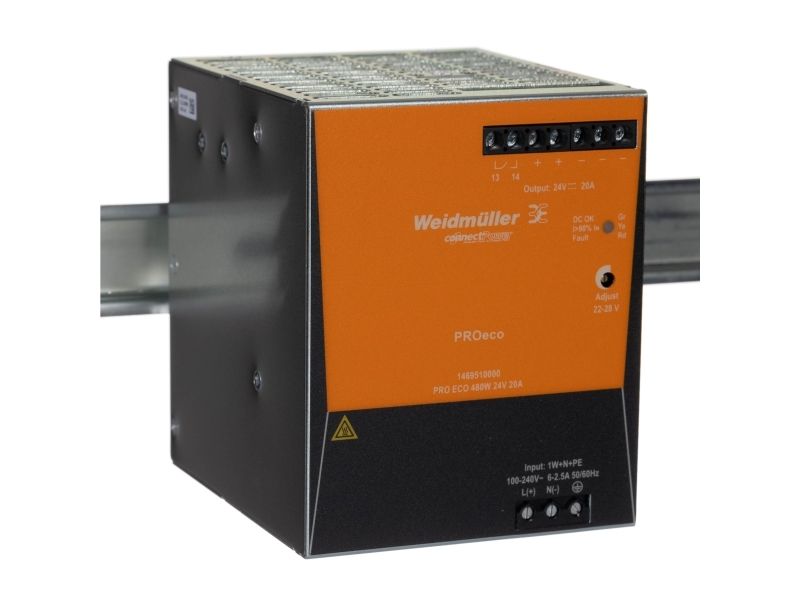 Weidmüller PRO ECO 480W 24V 20A Strømforsyning til DIN-skinne (DIN-skena) 24 V/DC 20 A 480 W 1 x