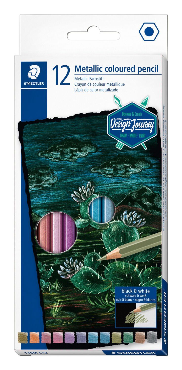 Staedtler Farbstift Metallic 146M Hexagonal Soft 146M C12 12 Stück