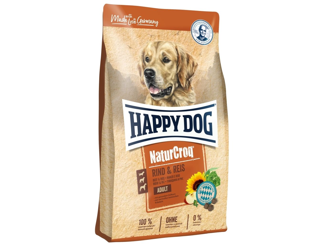 Happy Dog Naturcroq Rind & Reis, Adult, Rind, Reis, 4 Kg