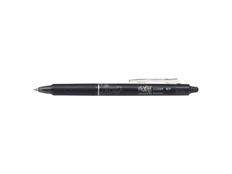 Pilot Frixion Ball Clicker - Rollerball-Pen - Sort - Gelblæk - 0.7 Mm - Fin - Tilbagetrækkelig - Med Viskelæder