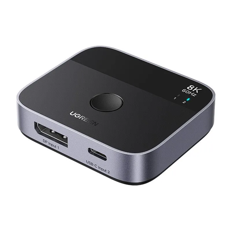 HUB USB Ugreen Switch DisplayPort/USB-C to USB-C - szary