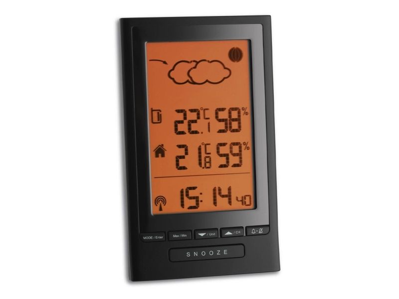 Tfa-Dostmann Modus Plus, Schwarz, Innen-Hygrometer, Innen-Thermometer, Außen-Hygrometer, Außen-Thermometer, Hygrometer, Thermometer, Kunststoff, 20 -