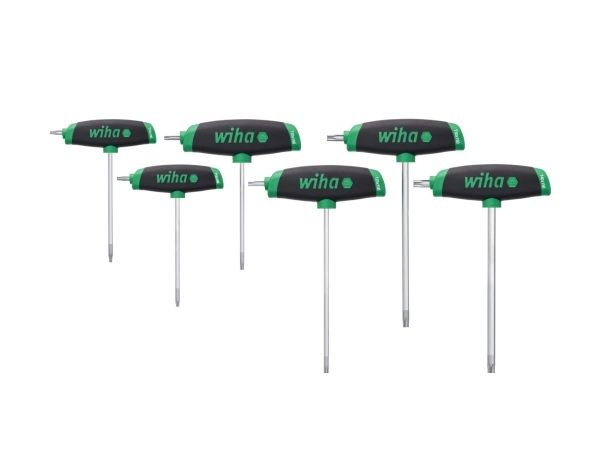 Wiha 45622, L-Torx-Schlüsselsatz, T10, T15, T20, T25, T30, T40, Schwarz, Grün, Stahl, 535 G, 6 Stück(E)