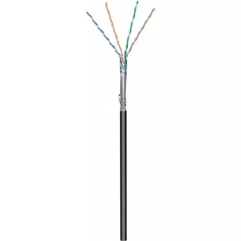 DSIT CAT6 udendørs netværkskabel, S/FTP, AWG 23/1 (stiv leder), 305 meter, sort, CCA (DC-OUT-SFTP6CCA-305S)