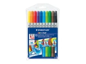 STAEDTLER Noris Club 320 - Märkpenna med dubbel spets - blandade färger - vattenbaserat bläck - 3 mm / 1 mm - bred / fin (paket om 10) | Skrivredskap - Märkpennor - Permanent Marker | GameStuff