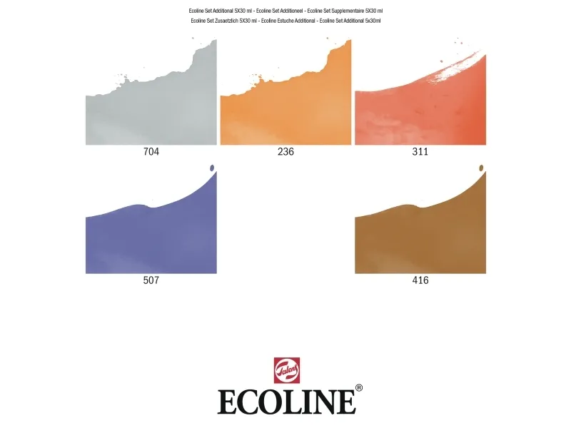 Ecoline Liquid watercolour set Additional 5 x | Skola & Hobby - Konstmaterial - Bläck | GameStuff