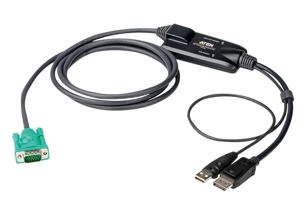 ATEN CV190 - Tangentbords-/video-/muskabel - 15 stifts SPHD (hane) till USB, DisplayPort (hane) - 1.8 m - tumskruvar | Datortillbehör - KVM & Switchar - Tillbehör | GameStuff