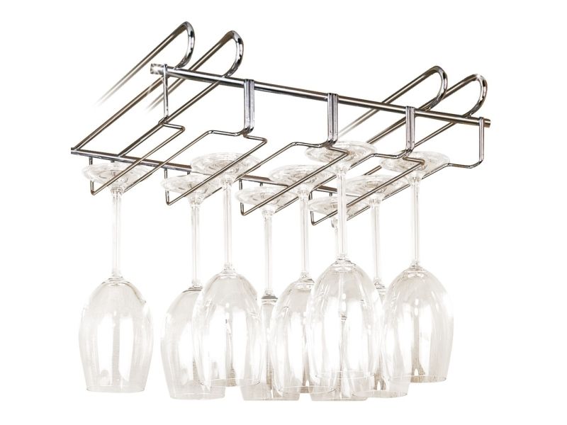 Wenko Cupboard Insert Glass Holder, Shot Glass Holder, Sølv, Metal, 1 Stk