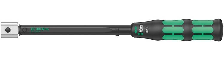Wera Click-Torque Xp 3, Klik Momentnøgle, Ft-Lb, Nm, Mekanisk, 15 - 100 Nm, 2%, Sort, Grøn