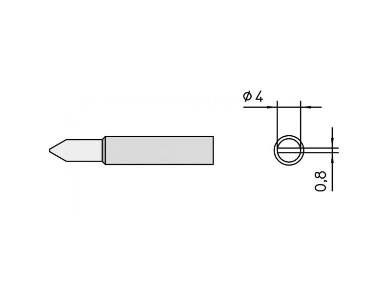 Weller Xnt D, Loddespids, Alle Mærker, 1 Stk, 4 Mm, 0,8 Mm, 28 Mm