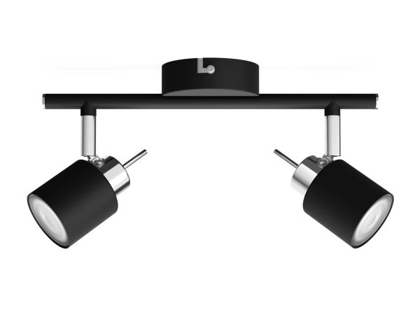Philips Meranti tak-/väggspotlight 2 x, Utanpåliggande spotlight, GU10, 2 lampor, LED, 220-240 V, Svart