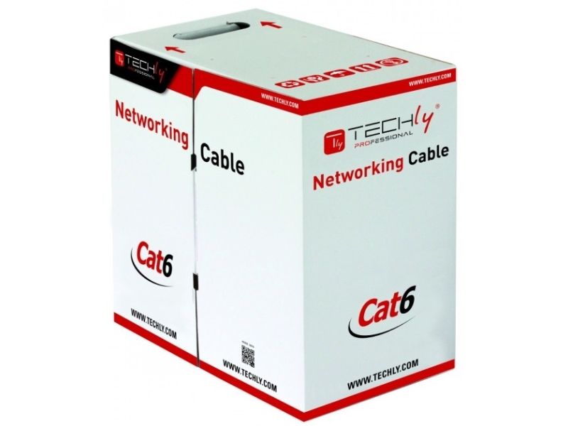 Techly Itp9-Ris-0305 Verlegekabel Cat6 S/Ftp 305 M Cca, Grau