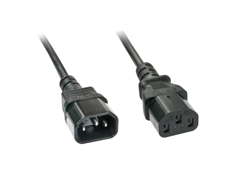 Lindy IEC-Mains Extension Cable - Strømkabel - IEC 60320 C14 til power IEC 60320 C13 - 2 m - sort