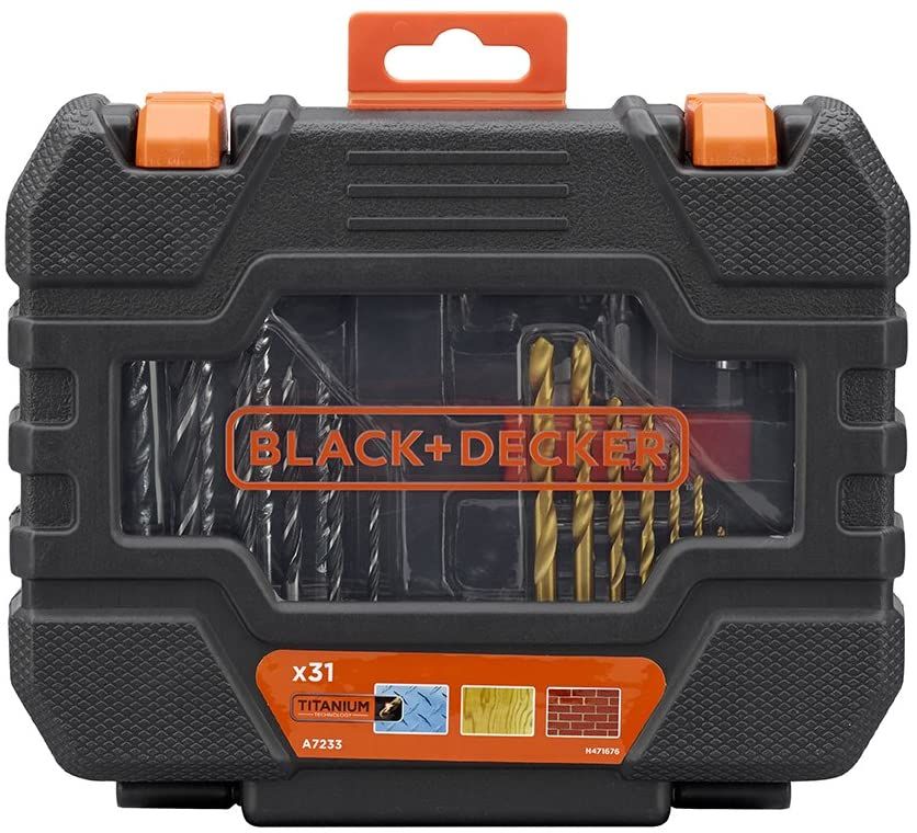 Black & Decker Juodas & Decker komplektas 31 vnt. grąžtai ir antgaliai 1/4 Juodas+DECKER [A7233-XJ]