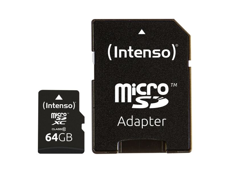 Intenso - Flashhukommelseskort (Microsdxc Til Sd Adapter Inkluderet) - 64 Gb - Class 10 - Microsdxc