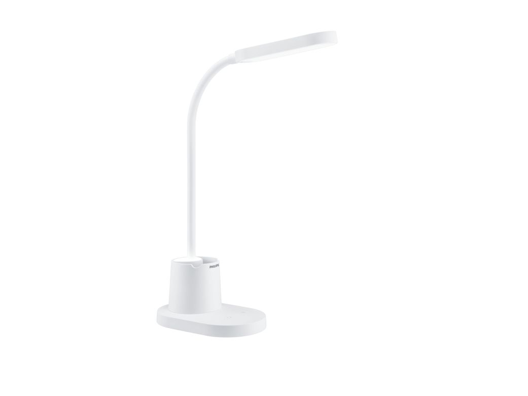Philips Bucket Led-Tischleuchte 8 W 3000/4000/5700 K, Aufladbar, Dimmbar, Weiß