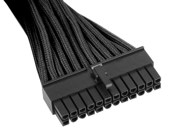 Silverstone Pp07 - Forlængerkabel Til Strøm - 24 Pin Atx (Hun) Til 24 Pin Atx (Han) - 30 Cm - Sort