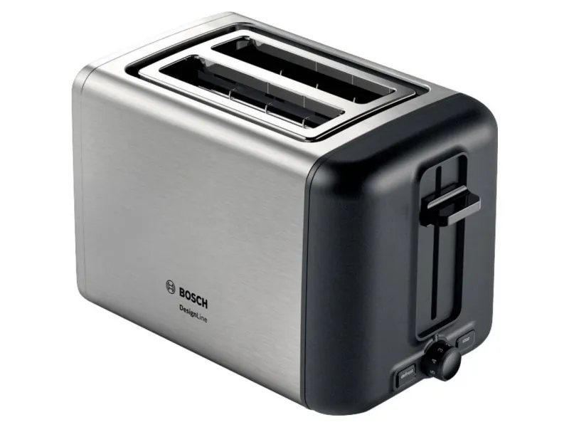 Bosch DesignLine TAT3P420 - Brödrost - 2 skiva - 2 Kortplatser - rostfritt stål/svart | Köksapparater - Bröd & Rostat bröd - Brödrost | GameStuff