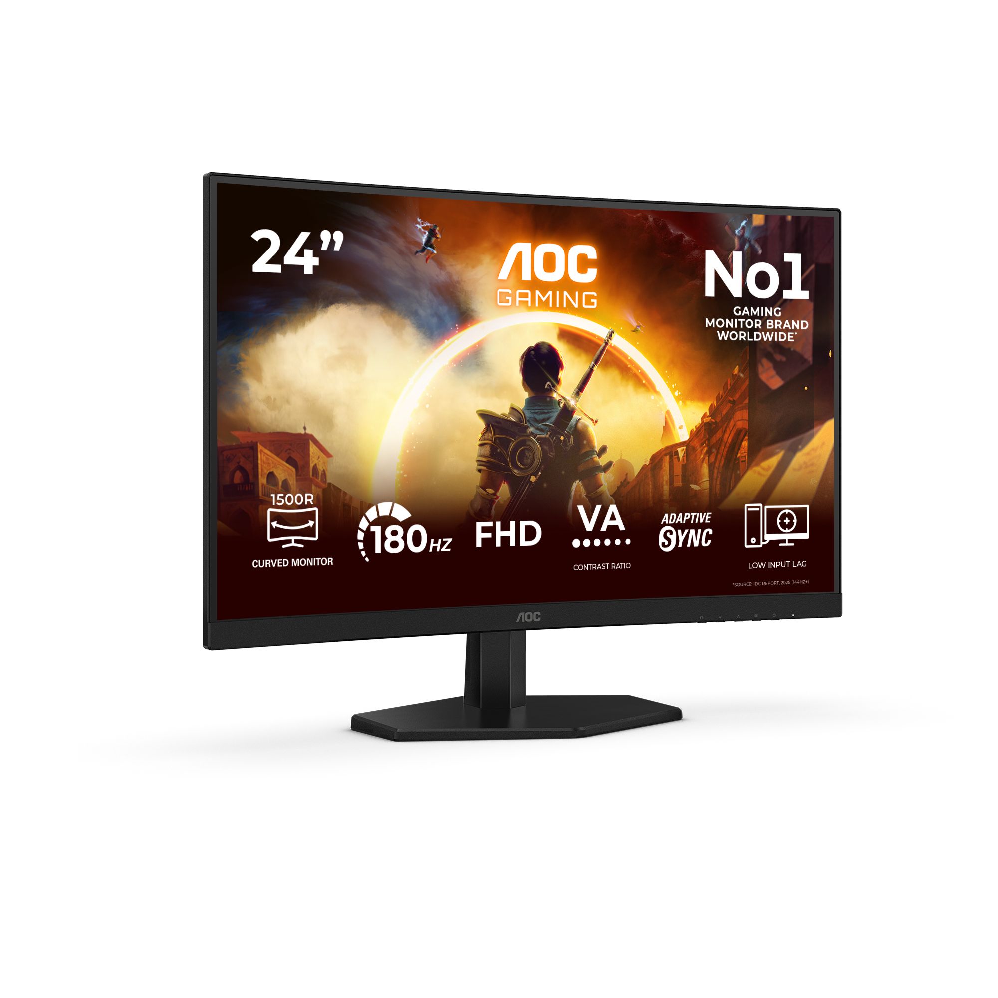 Aoc G4 23,6" Va Fhd 180 Hz, 59,9 Cm (23,6"), 1920 X 1080 Pixel, Full Hd, Lcd, 4 Ms, Schwarz, Rot