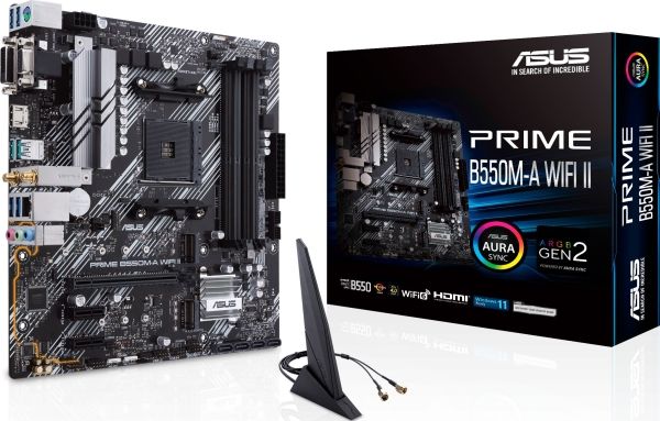 Asus Prime B550m-A Wifi Ii, Amd, Sockel Am4, Amd Ryzen 3, Amd Ryzen 5, Amd Ryzen 7, 3. Generation Amd Ryzen 9, Amd Ryzen 9 5Th Gen, Sockel Am4, D