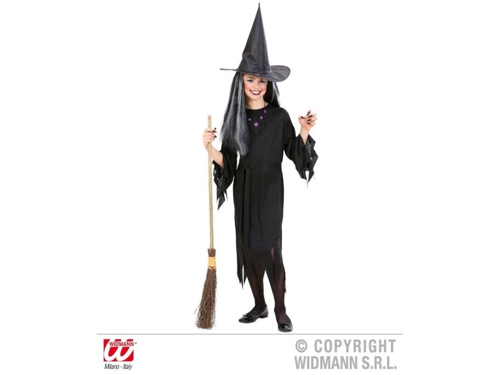 W WIDMANN MILANO Party Fashion - Hexenkostüm Kinder | 2-teilig mit Kleid und Hexenhut für Halloween, Karneval und Märchen - Bild 5