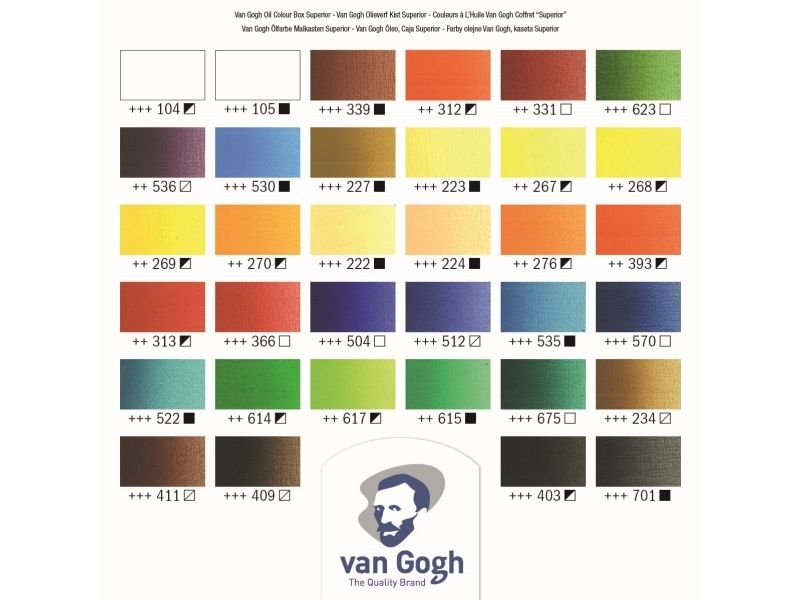 Van Gogh Oil Colour Wooden Box Superior | 32 X , 2 X 60 Ml + Accessories