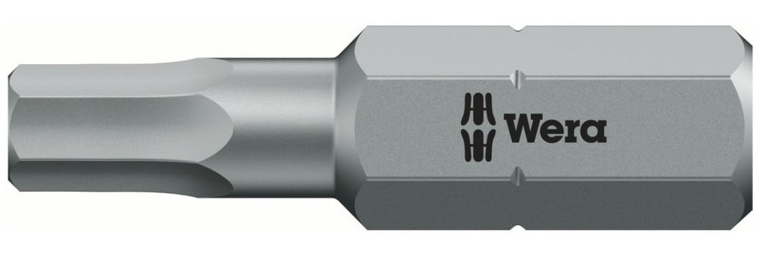 Wera 840/1 Z Bits, 1 stk, Hexadecimal (metrisk), 2.5 mm, 25 mm, 25,4 / 4 mm (1 / 4), Sekskantet